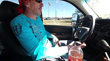 Preview 1 of Chokes Out - Jerking his dick while driving to work