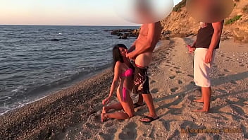 Preview 1 of Nat Kejsarin - Spontaneous,  hot,  mass free fuck on the beach! Free hole choice!