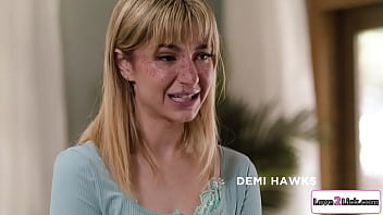 Preview 1 of Marina Erotica - Teen stepdaughter calms down when busty stepmoms lick pussy