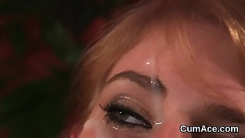 Preview 1 of Dogy Boy - Frisky hottie gets sperm shot on her face swallowing all the spunk