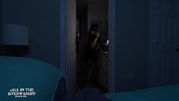 Preview 1 of Argentina Doble Culiada - StepSon Scared Of Thunder Hops Into StepMoms Bed - AITSFS1E6 FULL 4K