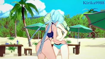 Preview 1 of Hot Watress Fuck For Money - Saint-Germain and Cagliostro intense lesbian play and futanari sex. - Symphogear Hentai