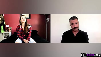 Preview 1 of Sparing A Room - Pervy counselor Charles Dera started his online counseling with troubled teen Keisha Grey. He manipulates her to do a sexy cam show until she cum.