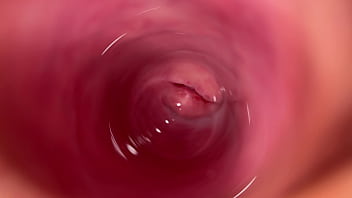 Preview 4 of Anime Porn Monsters Tits - Camera deep inside Mia&#039_s teen creamy pussy,  Transparent dildo fuck