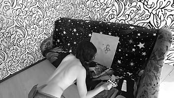 Preview 1 of Japan And Karea - Lesbian milfs and strap-on in amateur black and white cinema. Big ass POV. PAWG.