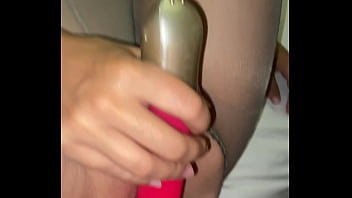 Preview 2 of Siffredi Stockings - grey bodystocking open pussy cumshot
