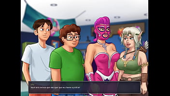 Preview 3 of Lo Encoxada Dormida Se Lo Folla - Summertime Saga ep 23 - Participei da Live da Jenny ela ainda me Bateu uma Punheta