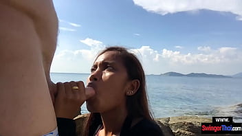 Preview 2 of Ordi Gold - Public amateur blowjob by his cute Asian teen girlfriend