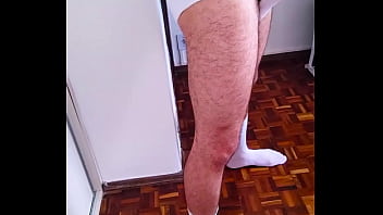 Preview 3 of Horny Teen Ass In Mirror Stickam - In My White Socks and White Underwear Bulge