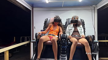 Preview 4 of Khasi Pron Com - Upskirt Flashing in Public virtual reality with Katty West and Kate Rich