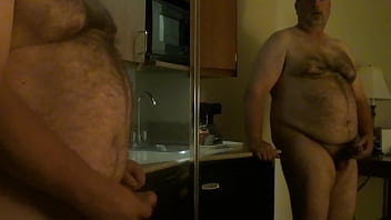 Preview 3 of Gisele Palme - Mature Man Jerking off in The Mirror