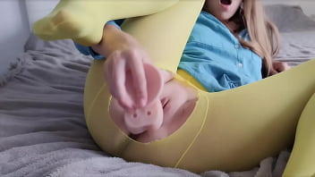 Preview 2 of Charity Xxx - Omg I want to fuck so bad! I&#039_m Fucking My Wet Pussy in Yellow Pantyhose