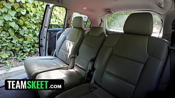 Preview 1 of Hard Gangbang Wife Bbc - Busty GF Samantha Reigns Gets Back At Her Boyfriend And Cheats On Him In A Taxi - Perv Driver