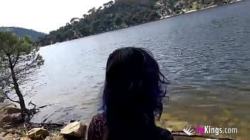 Preview 1 of Lustful Daughter - VOYEUR FUCK: Filming an amateur couple outdoors!