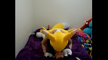 Preview 1 of Milf Vanessa Bella - Quickie with Giant Renamon Plush
