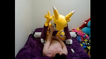 Preview 4 of Milf Vanessa Bella - Quickie with Giant Renamon Plush