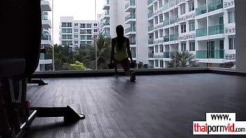 Preview 1 of Italien Mom Family - Asian teen enjoys hardcore amateur sex after workout