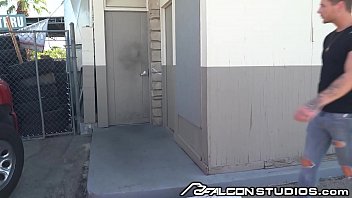 Preview 1 of Se Oras Elegante W - Dakota Payne Blows Random Guys Through Bathroom Glory Hole - FalconStudios