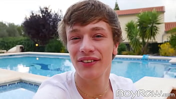 Preview 2 of Desi Lund Cumshot - Pool day turns into twinks fucking doggy style from behind