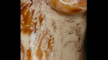 Preview 1 of Nazai Iqbal Xxxx - Sexy Erotic 21 Years Old Teen Playing With Her Delicious Boobs &amp_ Pussy With Chocolate Syrup Valentine Special