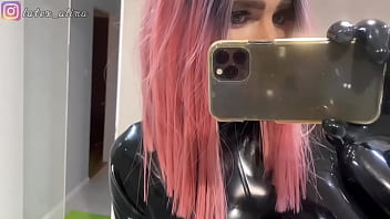 Preview 3 of Blakmeal Xxxx - My First Male To Latex Girl Crossdressing Experience