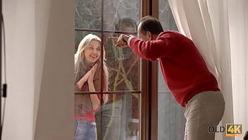 Preview 1 of Mom Ki Gand Ka Dibana - OLD4K. Winsome girl with ease tempts old neighbor into kinky affair