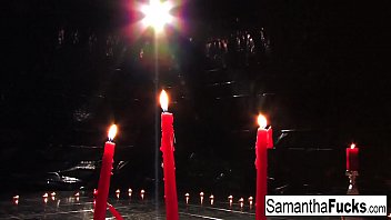 Preview 1 of Candy Alexa Public Sex Video - Samantha Saint and Victoria White Play With Candle Wax!