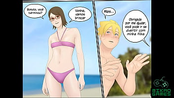 Preview 2 of Tagsolson - Naruto faz m&eacute_nage na praia com Hinata e Sakura - Boruto Parody