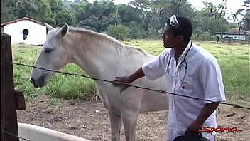 Preview 1 of Di Gela Si Mostra In Webcam - Cute Tanned Twink Gets Ass Fucked By Veterinarian At The Horse Stable!