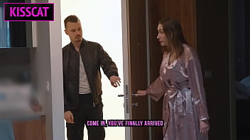 Preview 1 of Love The Way You Suck My Nipples - Step son Touches Step mom&#039_s Tits in Shared Bed and She Fucks Him Cowgirl the Next Day