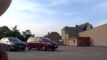 Preview 3 of Japanese Big Boobs Xxx Videos - 4 girls only: (Risky) Walking around bare naked on the parking lot of a Carrefour supermarket :P