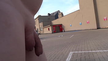 Preview 1 of Japanese Big Boobs Xxx Videos - 4 girls only: (Risky) Walking around bare naked on the parking lot of a Carrefour supermarket :P