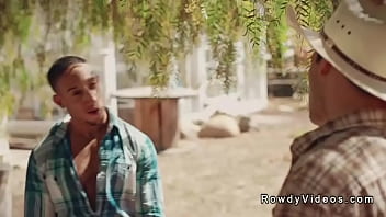Preview 2 of Redwap Threesome Japanese - Latin cowboy gay anal fuck black guy at the conversion camp
