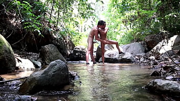 Preview 3 of Dad Son 16year - Hot couple fucking in the Jungle,  Outdoor Sex