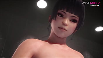 Preview 3 of Di Grepe Rame - Nyotengu (DOA) Rubbing Her Pussy And Sucking A Cock - (WaveMixer)