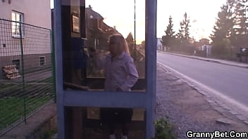 Preview 1 of Hot Reep - Very old blonde granny rides his young dick