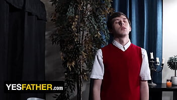 Preview 1 of Sauna Boobiegirl - Lying church boy Dakota Lovell finally confesses his dirty sins to Cardinal Jonah Wheeler -YesFather