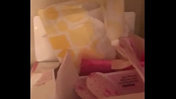 Preview 3 of Erotic Massage For Cute Lesbians - Spying on a hotties pads and tampons. Should have rubbed cock on the open maxi pad and panty liners. Send me hot vids like this if u have some