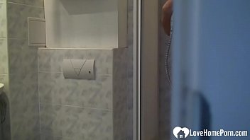 Preview 1 of Carie Twat Got Fucked - Showering slut shows her nicely shaved slit