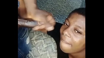 Preview 4 of Aprill Mckenzie - African teen gives me Sloppy head ..cum on her face