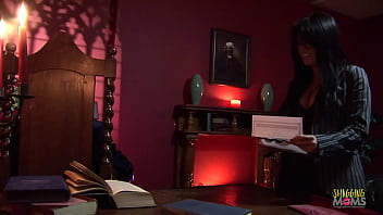 Preview 1 of Gay Satisfaction - Teacher in fishnet stockings gets her tight pussy penetrated after face fucking