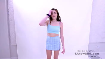 Preview 1 of Regassando - Hot 18yo Teen newcomer gets big cock to suck in studio