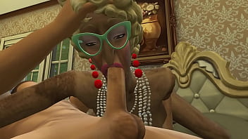 Preview 3 of Asrama Hot - GRANNY TREAT 1 - Posh Grannies Sucking Young Cocks - Sims 4