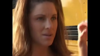 Preview 1 of Euro Babe Gets Ass Rimmed - Sexy brunette with a beautiful figure gives blowjob to horny bus driver before hot fucking