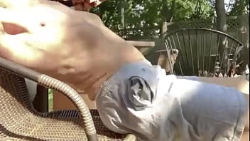 Preview 2 of Jscarlett Chaturbate - Stretching and Twisting on Lawn Chair in shorts for Pain Relief