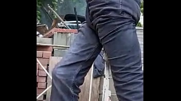 Preview 2 of Seachbangin Becky - Stretching and Twisting on wrought iron railing in just jeans for Pain Relief
