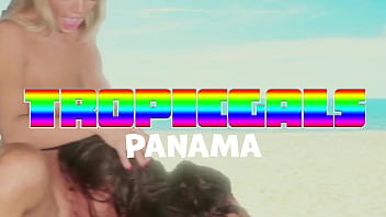 Preview 4 of Stockings Anal Cowgirl - Tropicgals In Panama Trailer