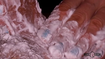 Preview 2 of Bathroom With Brothers - ASMR Milf shows How to Massage and Lick a Dick with a Cream