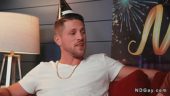 Preview 2 of Kristin Davis Sex Tape Creampie - Gay stepbros anal fuck on New Years eve