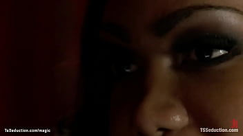 Preview 1 of Trample Underfoot - Ebony shemale anal fucking bartender